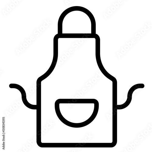 Apron icon illustration. Kitchen equipment outlined vectors.