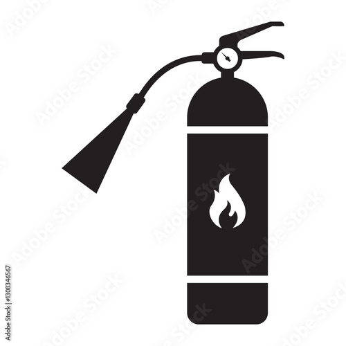 Fire extinguisher silhouette icon vector illustration design