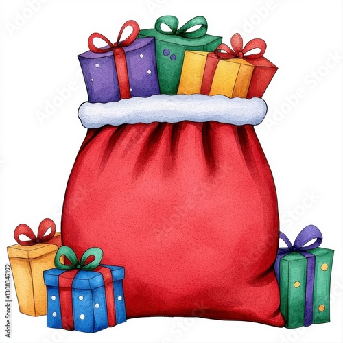 Simple bag of presents ready for gifting, ideal for celebrations and special occasions, bringing joy and cheerfulness