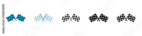 Race flag icon vector isolated on white background. Competition sport flag line vector icon. Racing flag. Start finish flag. Checkered. Start