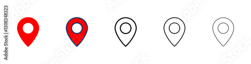 Free Download Pin icon vector isolated on white background. Location icon. Map pointer icon. Point. Locator. Address - GFXLoad