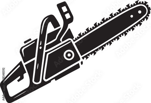vector illustration of a saw, black Chainsaw silhouette vector, Chainsaw logo vector, Chainsaw silhouette vector isolated on white background