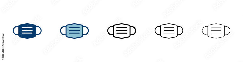 Mask icon vector isolated on white background. Man face with mask icon. Safety breathing masks. Industrial safety N95 mask. Medical mask vector icon. Mask icon vector isolated on white background. Man face with mask icon. Safety breathing masks. Industrial safety N95 mask. Medical mask vector icon.