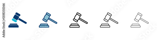Gavel icon vector isolated on white background. Hammer icon vector. Judge Gavel Auction Icon Vector. Bid