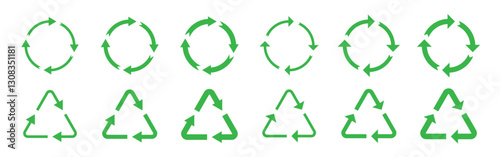 Circle arrows icons. Recycling icons.  Recycling symbol. Rotation arrow. Vector illustration