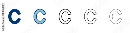 Copyright icon vector isolated on white background. copyright symbols