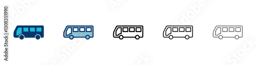 Bus Icon vector isolated on white background. Black bus vector icon