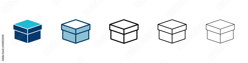 Box icon vector isolated on white background. Cardboard box, packaging open. Box vector icon Box icon vector isolated on white background. Cardboard box, packaging open. Box vector icon