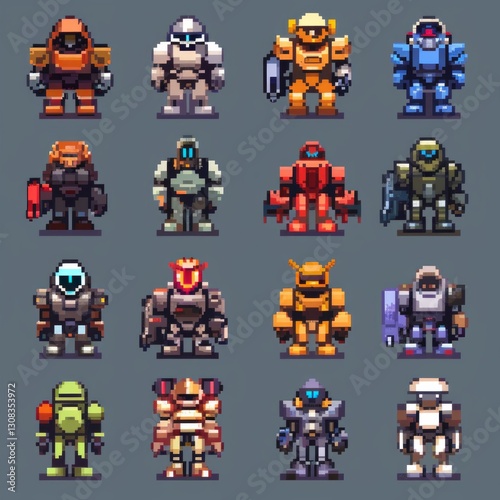  about pixel-style icons for the MidJourney bot, each between 100 to 200 words and ending