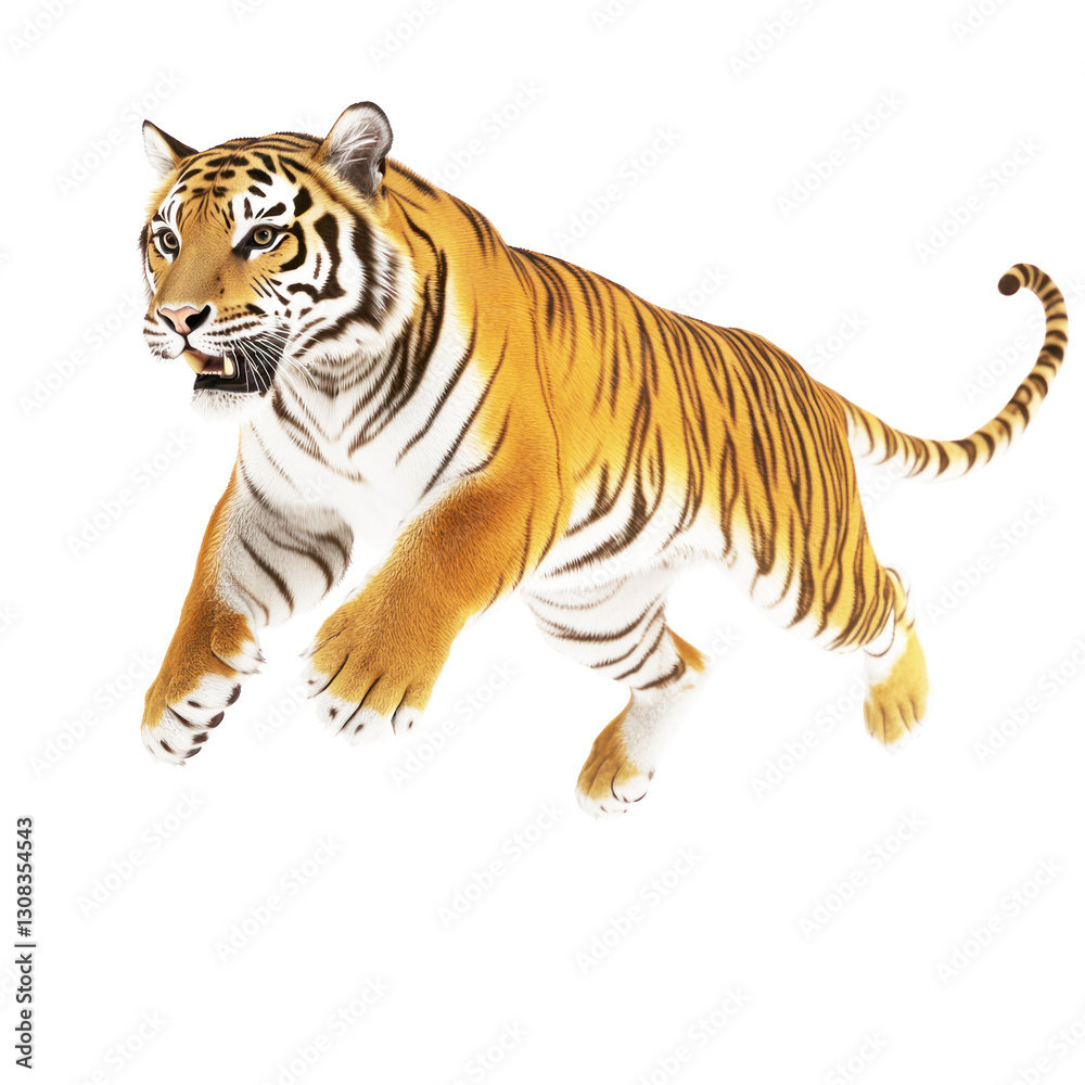 Obraz premium Siberian Tiger isolated on white or transparent background