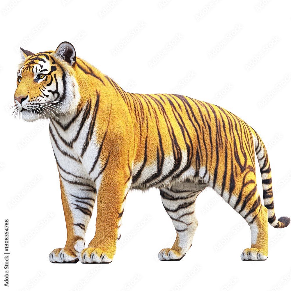 Fototapeta premium Siberian Tiger isolated on white or transparent background