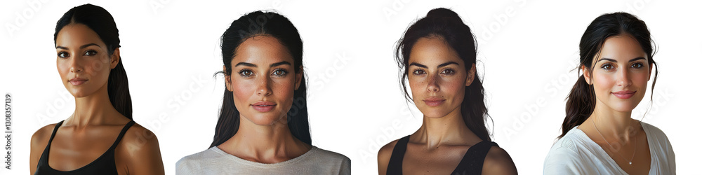Close up portrait of a beautiful young professional woman with confident serious facial expression and natural makeup The woman has flawless skin well groomed eyebrows Close up portrait of a beautiful young professional woman with confident serious facial expression and natural makeup The woman has flawless skin well groomed eyebrows