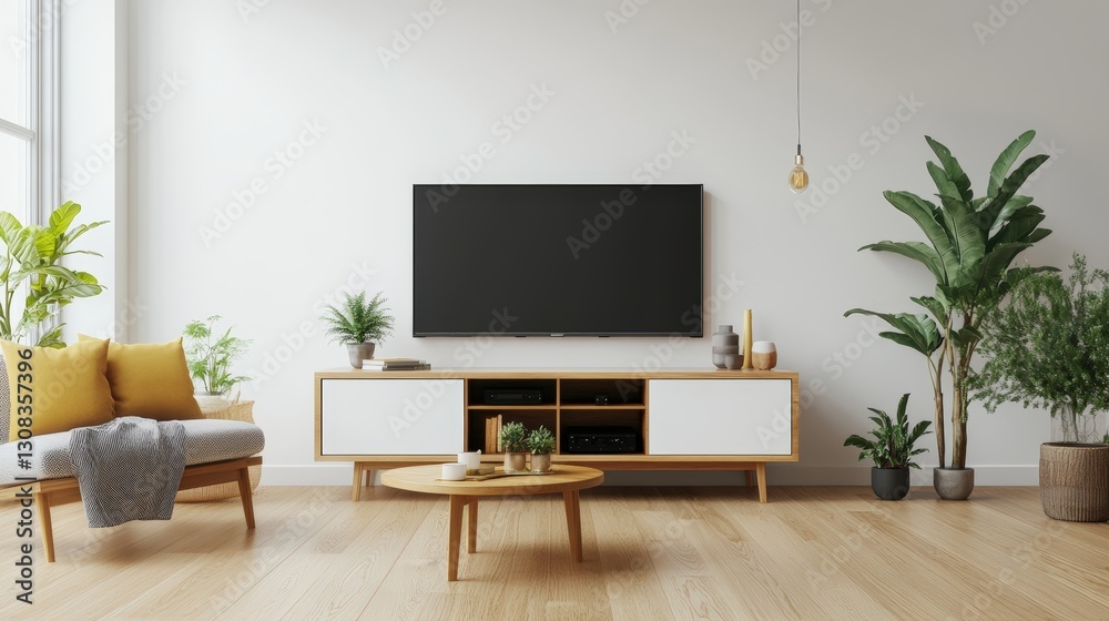 custom made wallpaper toronto digitalCozy living room featuring a modern tv cabinet with ample storage space and a couch for comfortable viewing experience