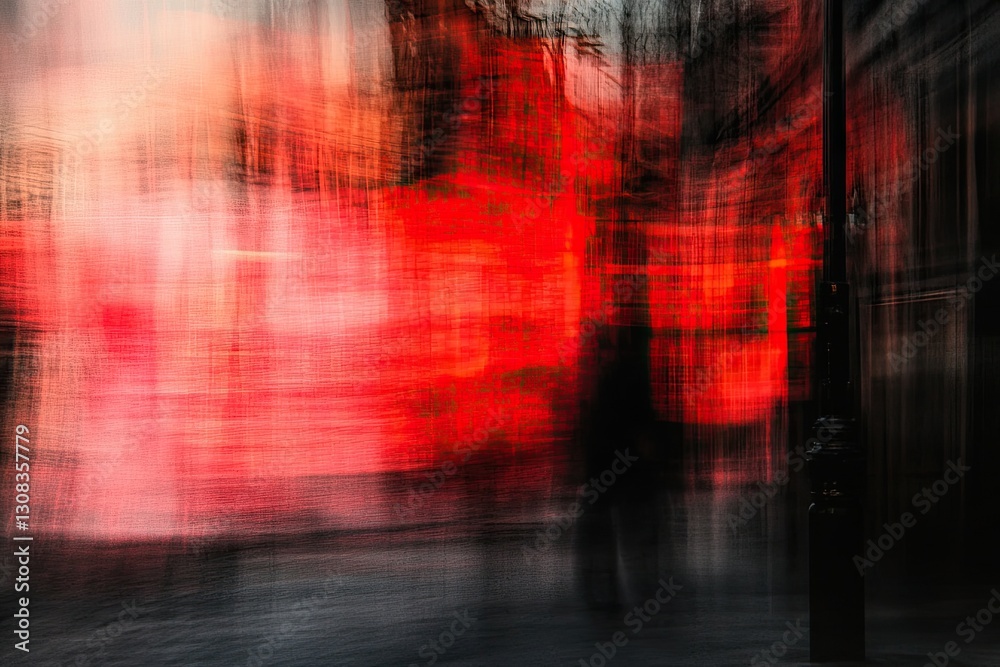 Naklejka premium Dynamic black and red grainy texture with cinematic motion blur pattern for modern graphic design and brand identity concepts.