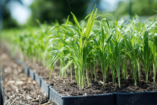 Miscanthus Grass Being Grown As A Biofuel photo