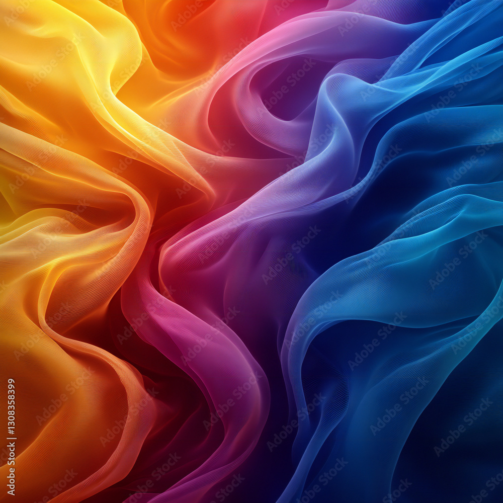 Fototapeta premium An abstract background with smooth overlapping curves in a rainbow spectrum