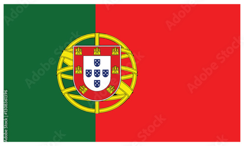 National flag of Portugal Vector Illustration. State background.