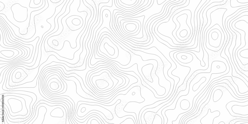 Geography landscape Topo contour map on white background, Topographic contour lines. Seamless pattern with lines Topographic map. Geographic mountain relief diagram line wave carve design.	
