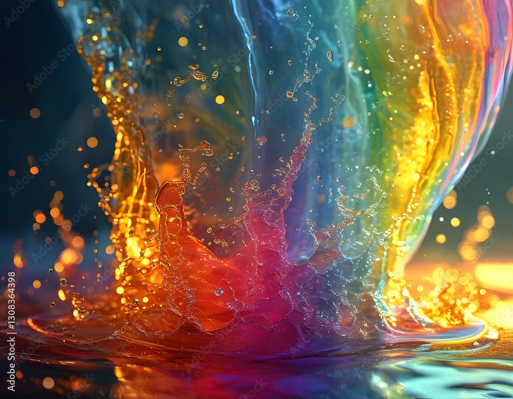 Naklejka premium Colorful Water Splash