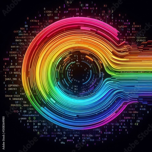 Rainbow Spectrum Code Code in various colors creating a rainbow