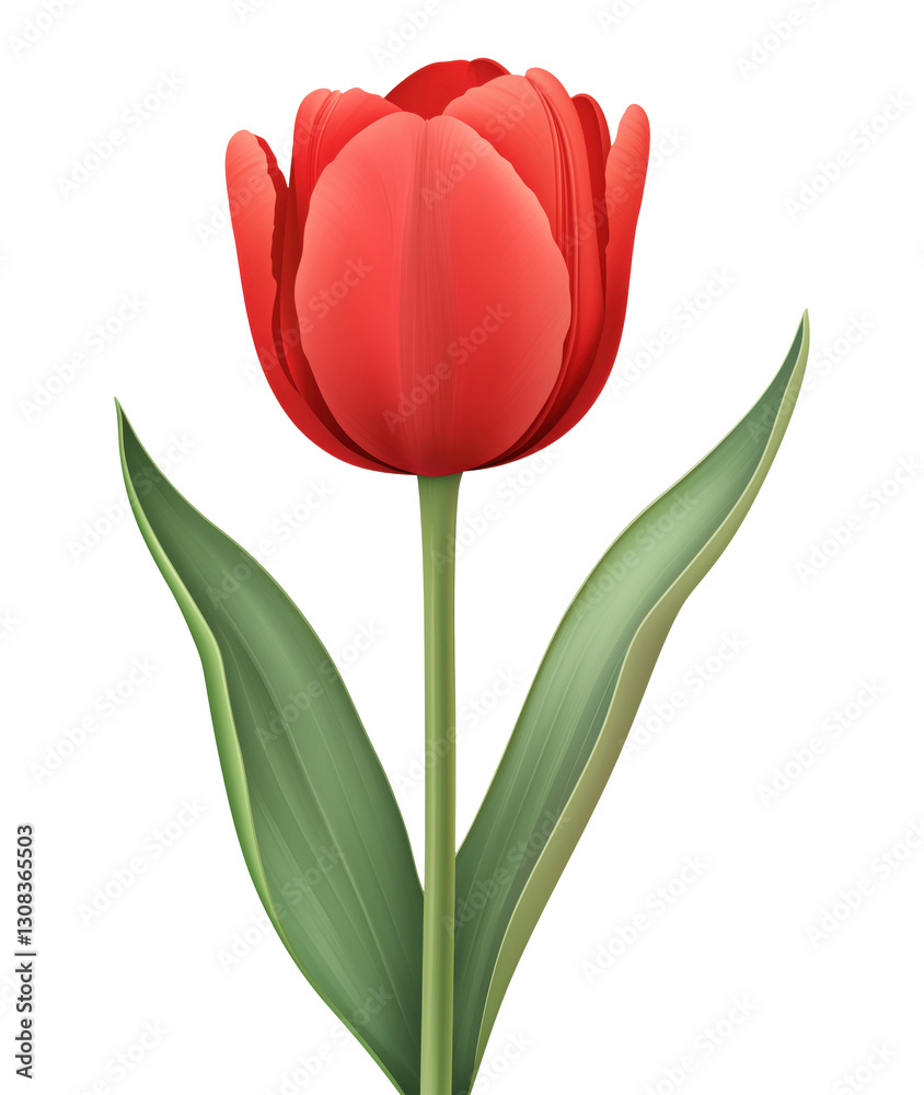 Illustration of a red tulip flower isolated on transparent background Illustration of a red tulip flower isolated on transparent background