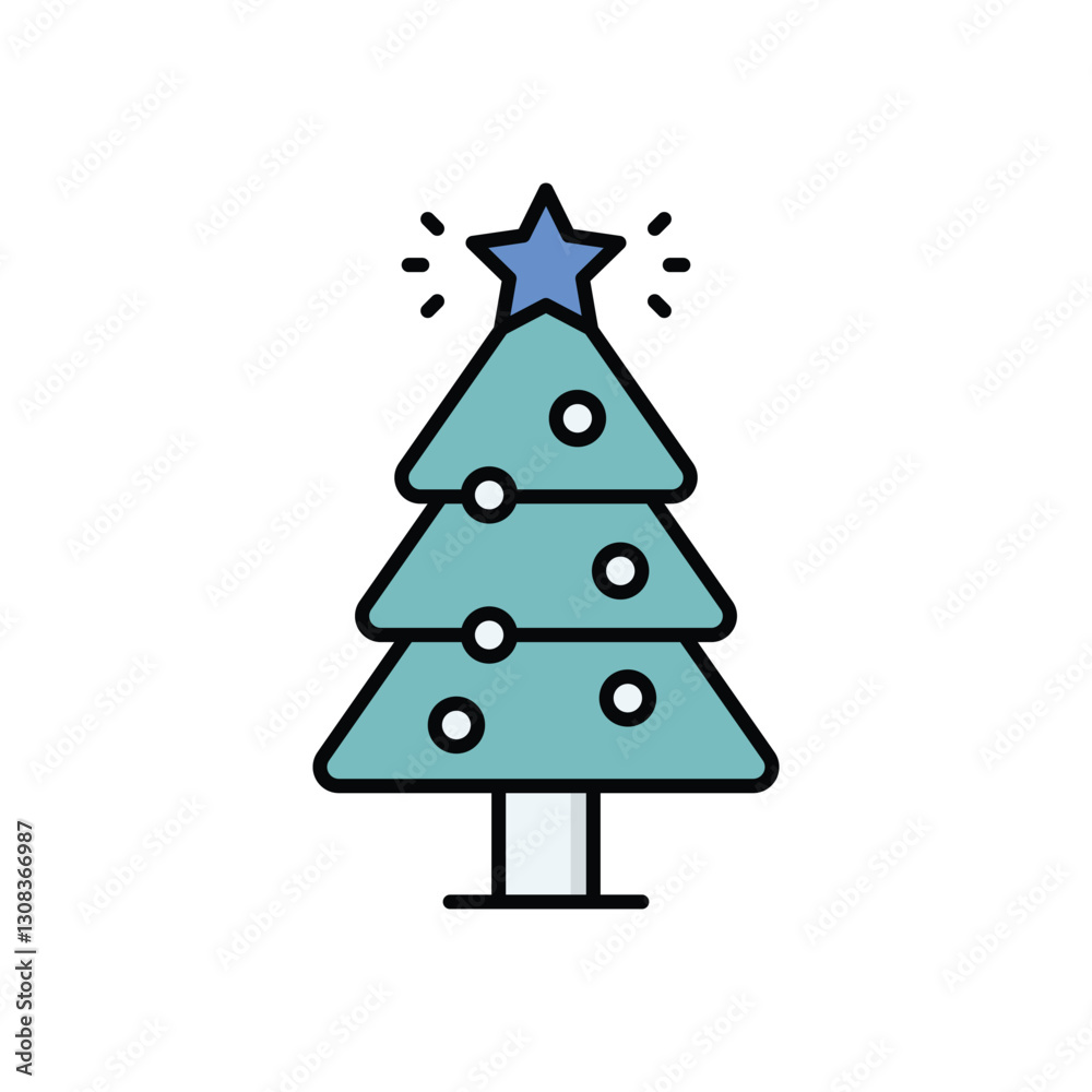 Christmas Tree icon isolated on a white background. Vector illustration. Christmas Tree icon isolated on a white background. Vector illustration.