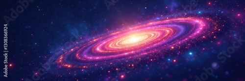 Minimalist vector art, swirling galaxy, star dust , universe, cosmic dust