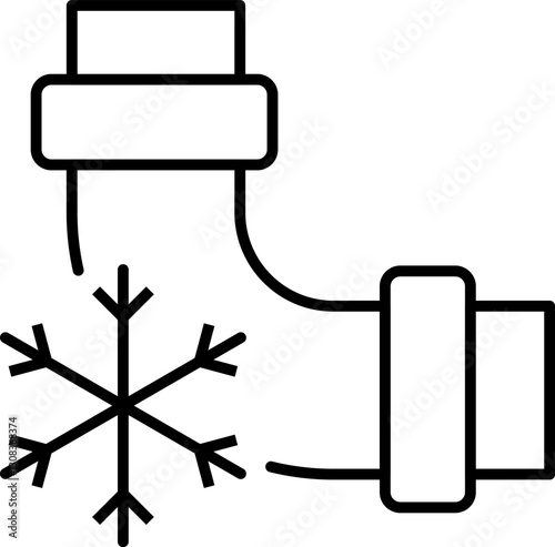 Frozen Pipe Outline Picture for Graphic and Web Design, Apps, Adverts, Various Cards