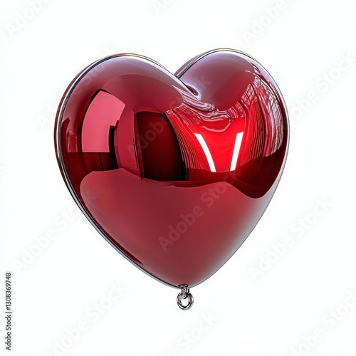 Colorful heart-shaped balloon floating against a clear background evoking feelings of joy, celebration, and love