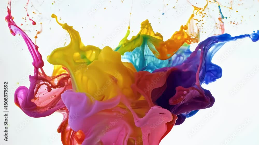 creative splash explosion vibrant colors dynamically capturing movement artistic liquid paint bursts high definition video slow motion sequence
