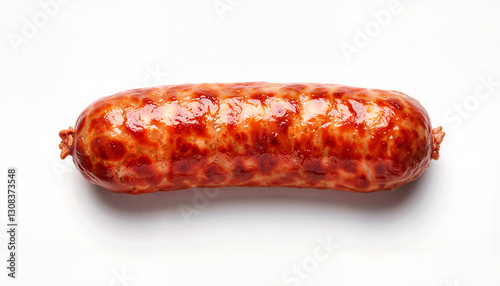 Boudin sausage showcased on white background, culinary elegance