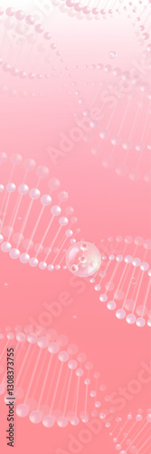 Hyaluronic acid and Niacinamide hair and skin solutions ad, pink cosmetic advertising background ready to use illustration vector.	