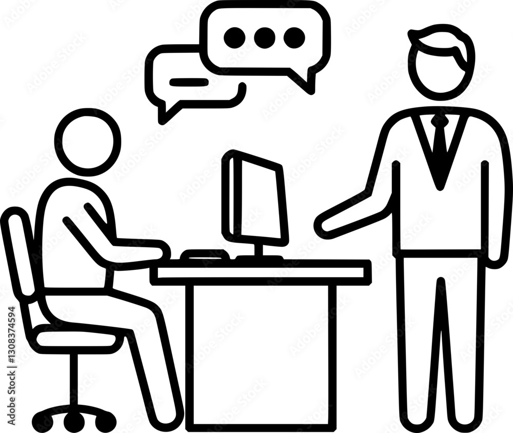 Two People Having a Conversation Icon - Communication and Dialogue Concept Two People Having a Conversation Icon - Communication and Dialogue Concept