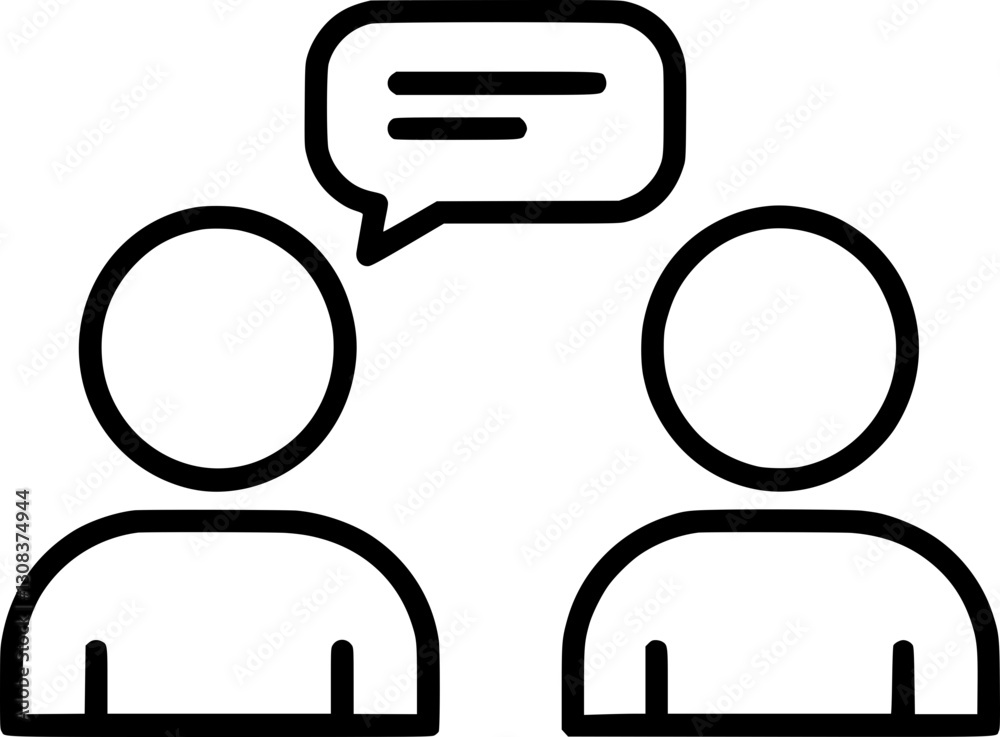 Two People Having a Conversation Icon - Communication and Dialogue Concept Two People Having a Conversation Icon - Communication and Dialogue Concept