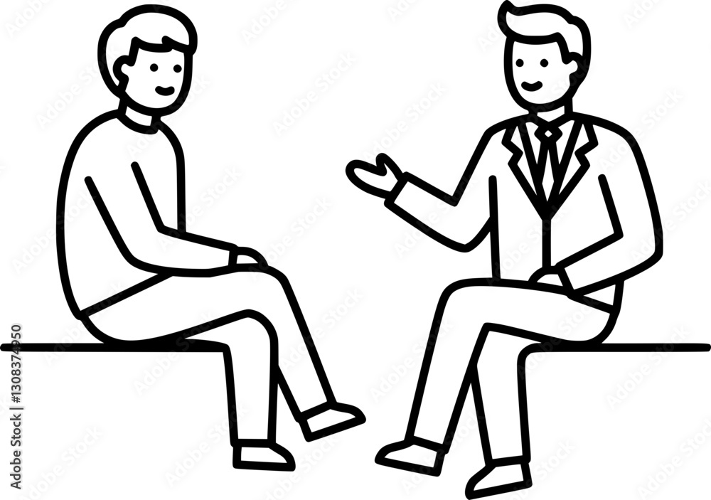 Two People Having a Conversation Icon - Communication and Dialogue Concept Two People Having a Conversation Icon - Communication and Dialogue Concept