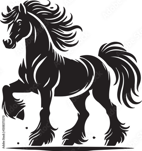 black horse vector illustration, horse silhouette vector, horse logo vector, horse silhouette vector isolated on white background