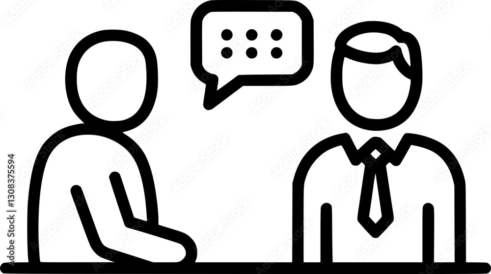 Two People Having a Conversation Icon - Communication and Dialogue Concept Two People Having a Conversation Icon - Communication and Dialogue Concept