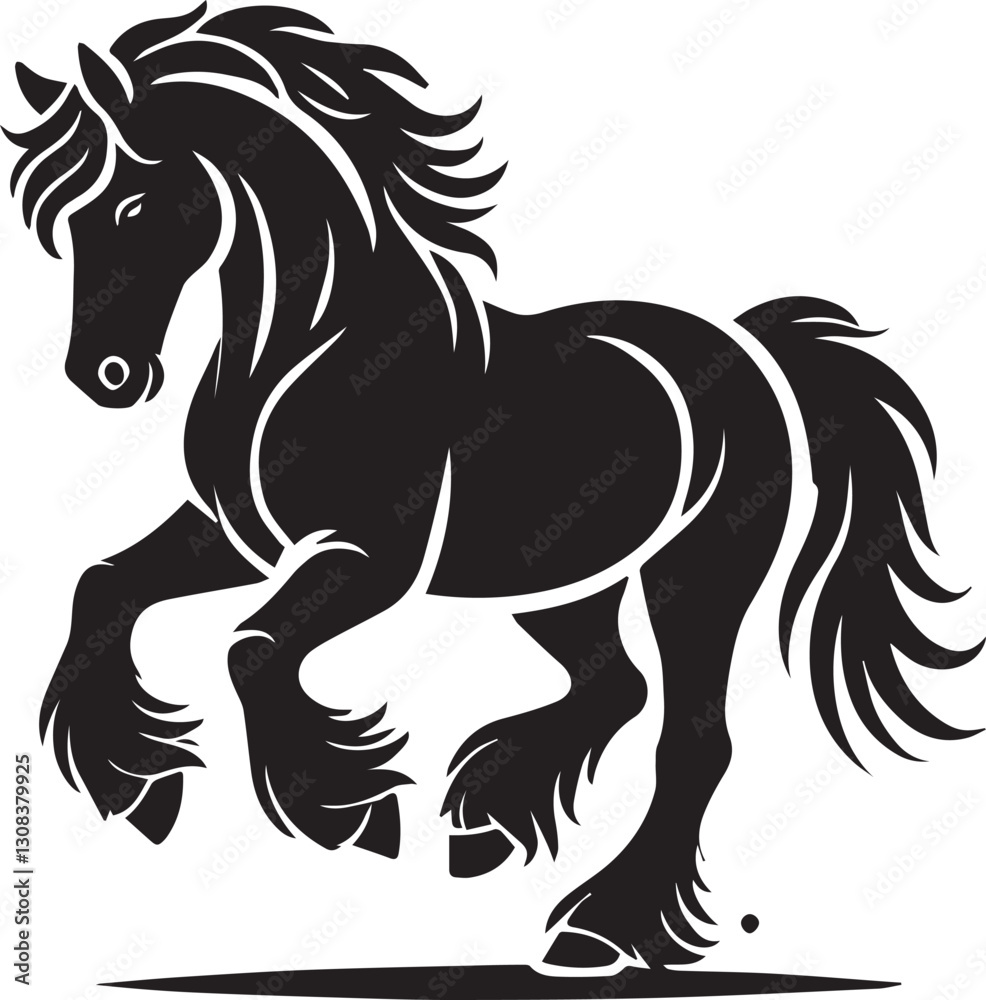 Fototapeta premium black horse vector illustration, horse silhouette vector, horse logo vector, horse silhouette vector isolated on white background