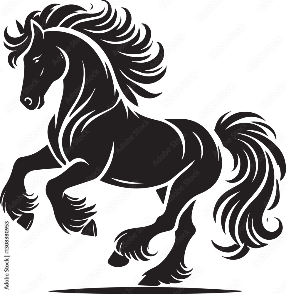 Fototapeta premium black horse vector illustration, horse silhouette vector, horse logo vector, horse silhouette vector isolated on white background