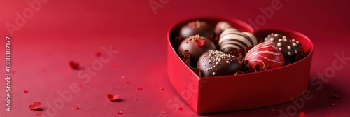 Elegant heart-shaped box, assorted chocolates,  valentines,  premium