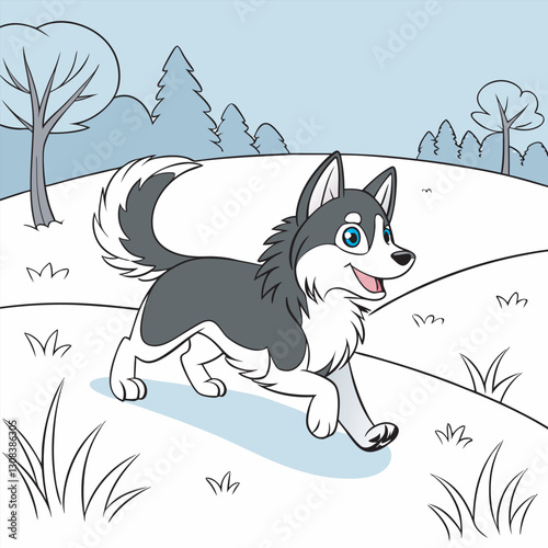 Siberian Husky Dog Vector