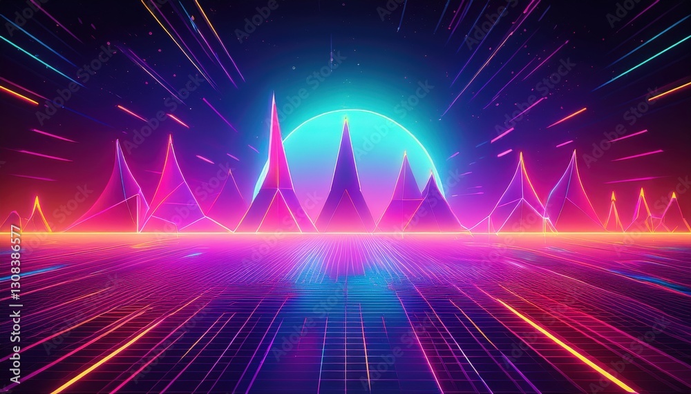 Naklejka premium Abstract geometric background with sharp angular shapes, overlapping layers, and clean lines, creating a modern and dynamic visual composition in a neutral or vibrant color palette. 