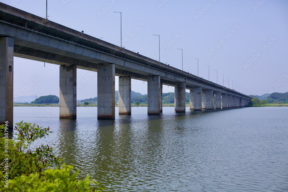 Geum River Grand Bridge Stretching Across the Water Geum River Grand Bridge Stretching Across the Water
