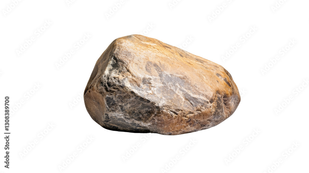 A large rock with a brown and gray surface A large rock with a brown and gray surface