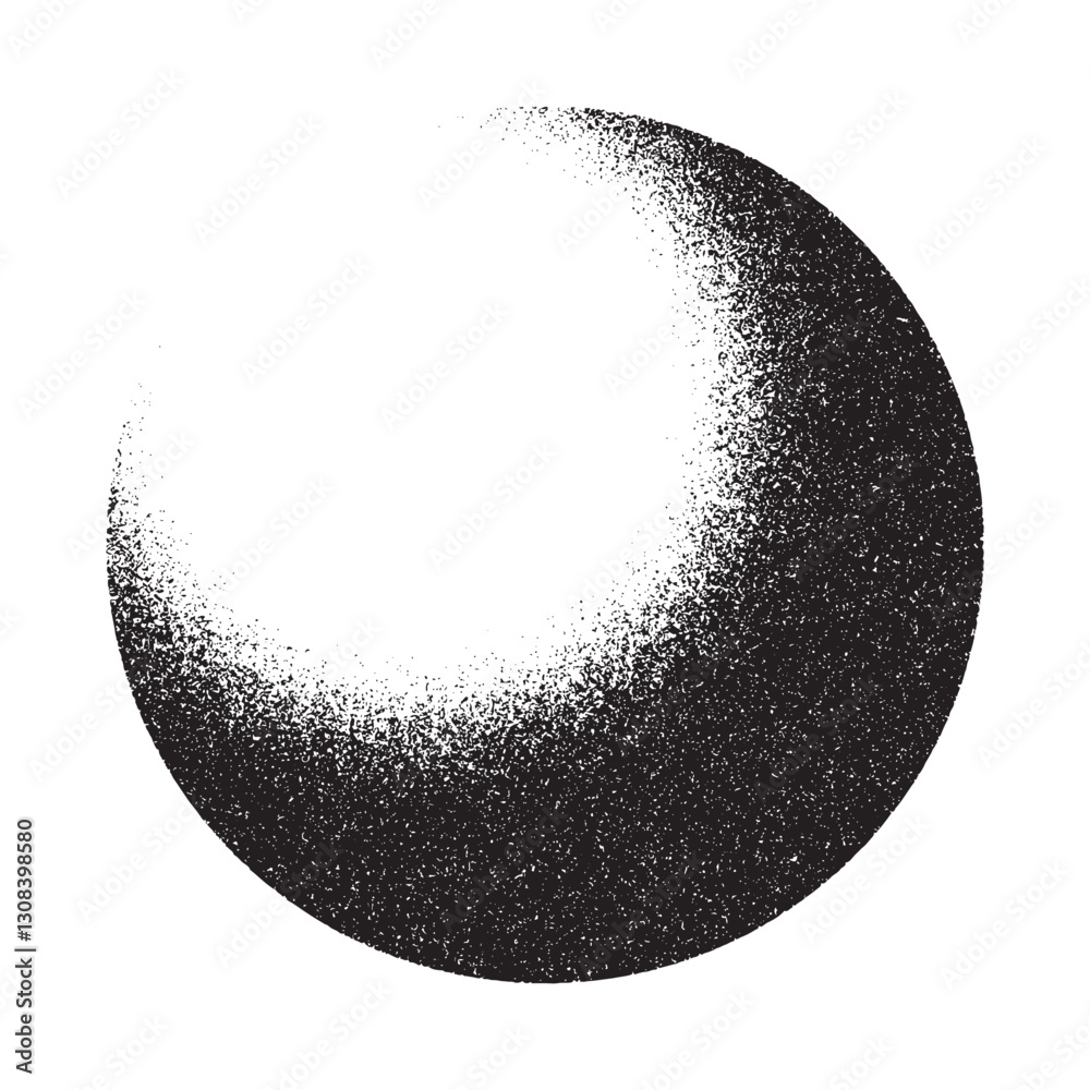 Noise gradient vector texture. Dotwork gradient pattern background. Black noise stipple dots. Sand grain effect. Abstract noise dotwork pattern. Gradient circles. Stochastic dotted grunge banner
