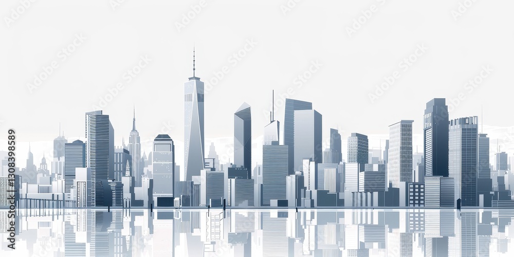 Obraz premium Majestic City Skyline - A Striking Architectural Panorama