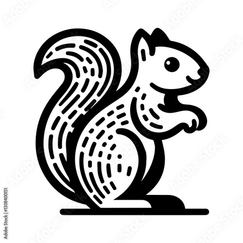 Simple Flat Squirrel Vector Illustration & Logo Design