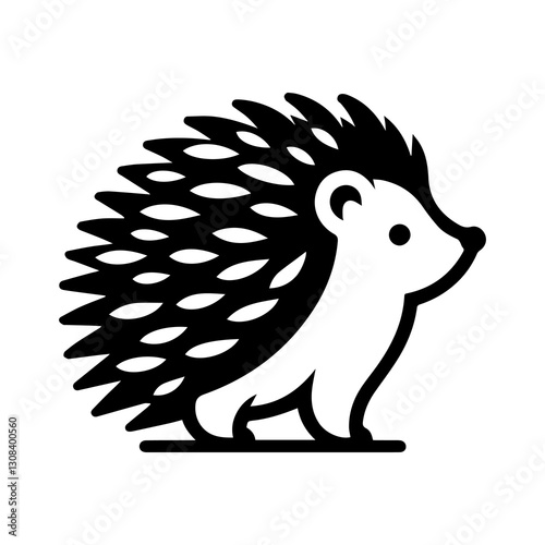Simple Flat Hedgehog Vector Illustration & Logo Design