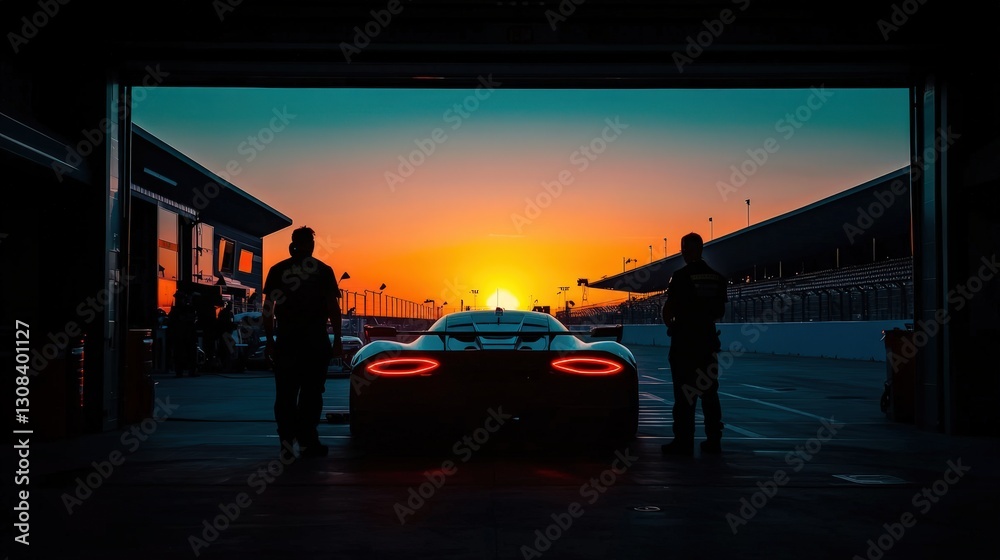 Racing Car Sunrise Garage