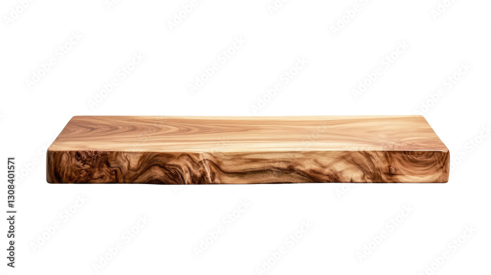 Fototapeta premium A wooden shelf with a white background